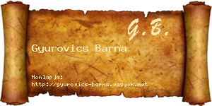 Gyurovics Barna névjegykártya