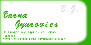 barna gyurovics business card
